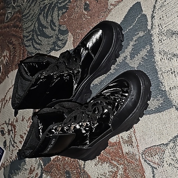 Bebe quilted boots black logo pocket lace up new - Picture 2 of 8